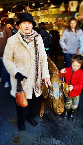 Mammy with Rachel the Pig