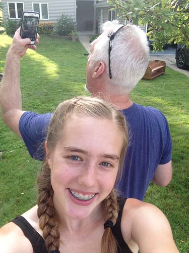 Maddy and Papa Selfie