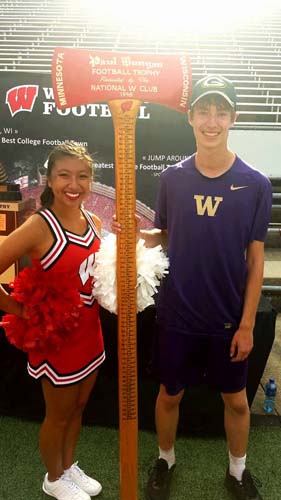 Camp Randall Cheerleader and Brock