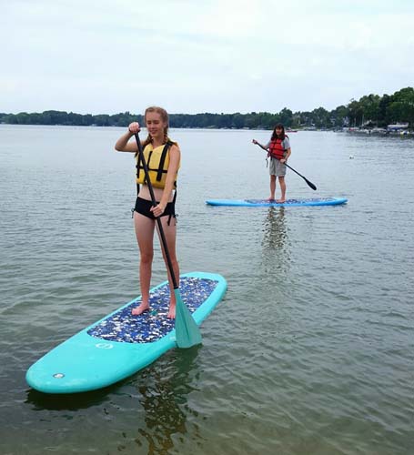 Maddy and Mom Paddleboarding