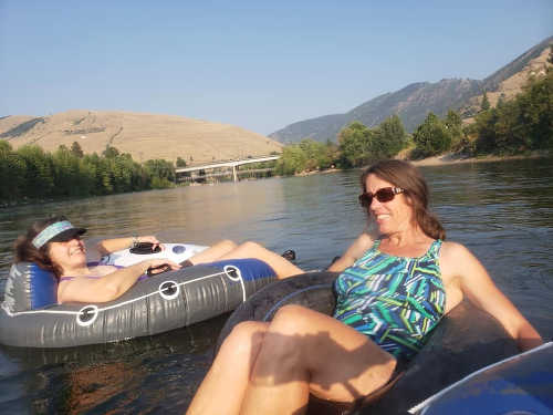 Mom and Kim Tubing